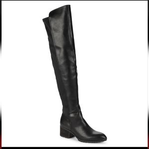 Charles David vegan chunky knee high black boots 9